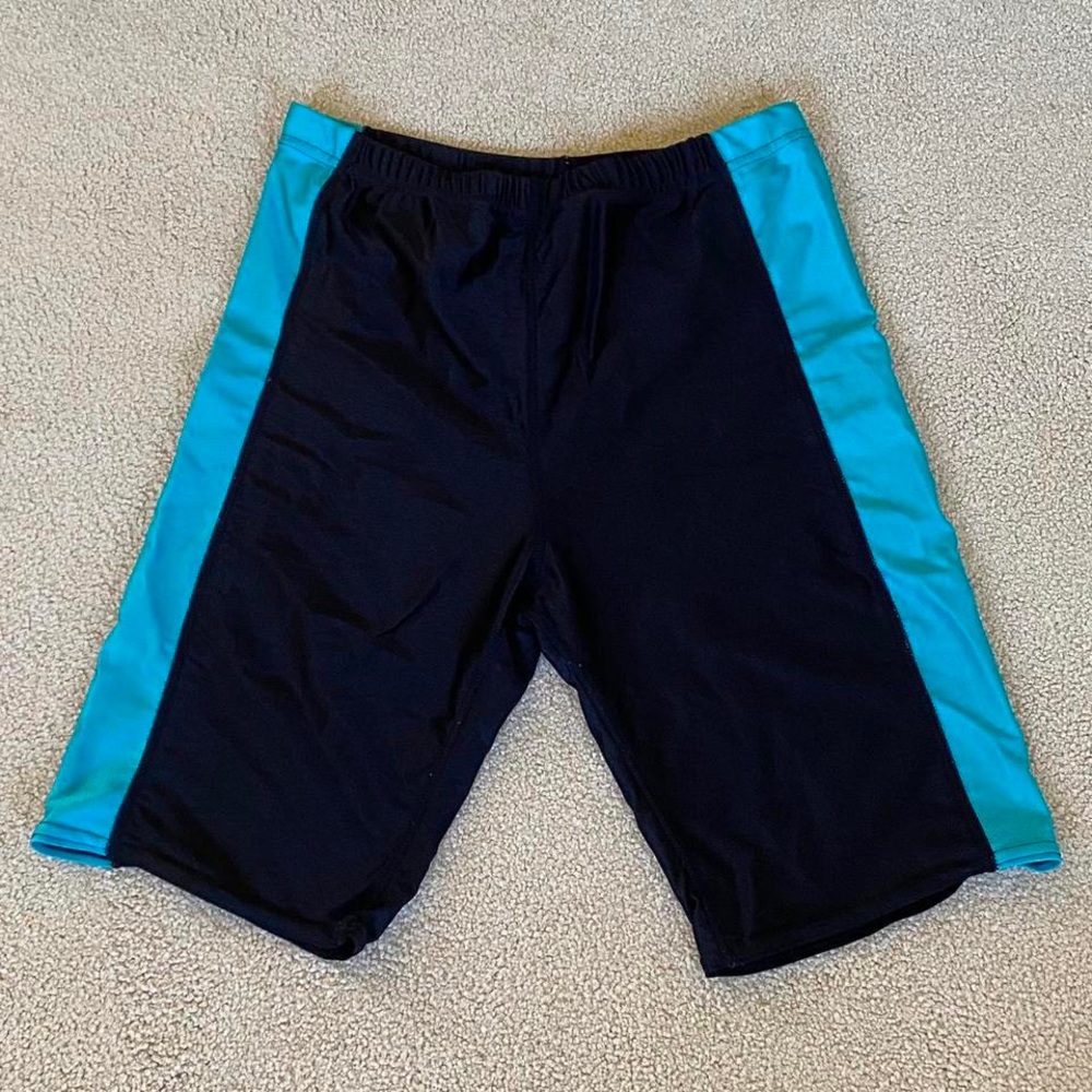 Vintage black & teal biker shorts